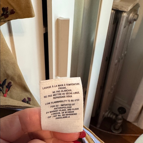 Anthropologie Cartonnier Floral Embroidered Tan Trench Coat - Picture 7 of 11